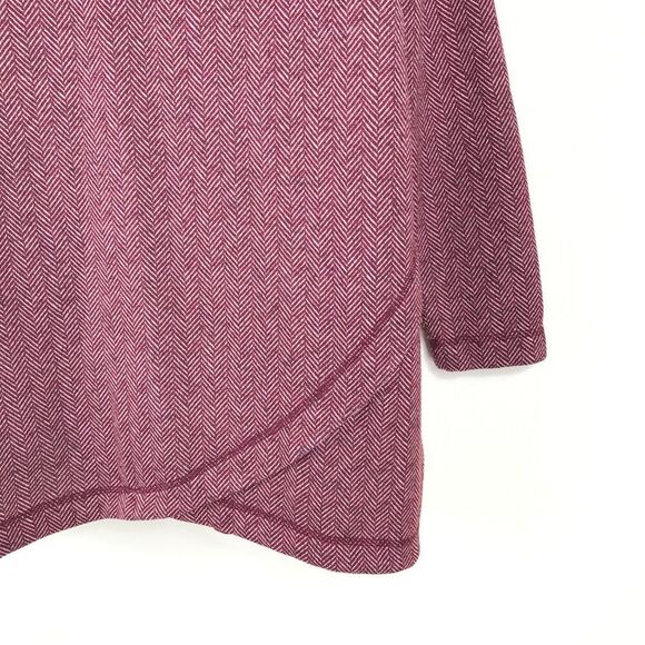 Lands' End Cowlneck Fleece Tunic Sweater Women's Large / 14-16 Herringbone Cozy - Picture 2 of 13